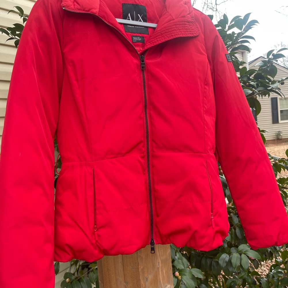 Armani Exchange Vibrant Red Puffer Jacket